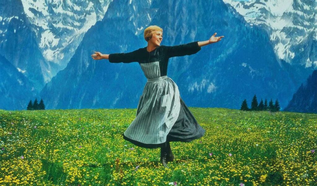 Julie Andrews sings in the hills of Austria in Sound Of Music