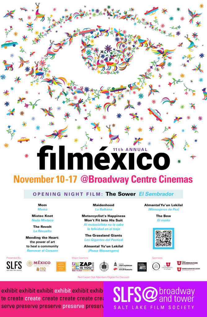 Poster featuring a list of films screening during Filmexico 2022