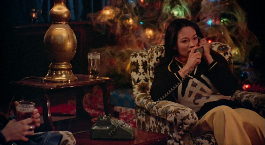 a still of Olivia Hussey in Black Christmas, a holiday slasher from 1974